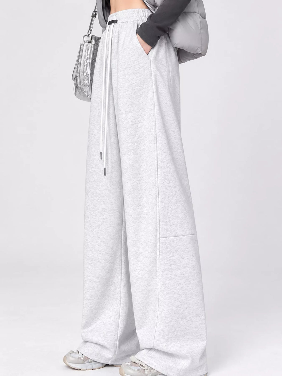 Full Size Drawstring Loose Fit Wide-Leg Sweatpants Plus Size