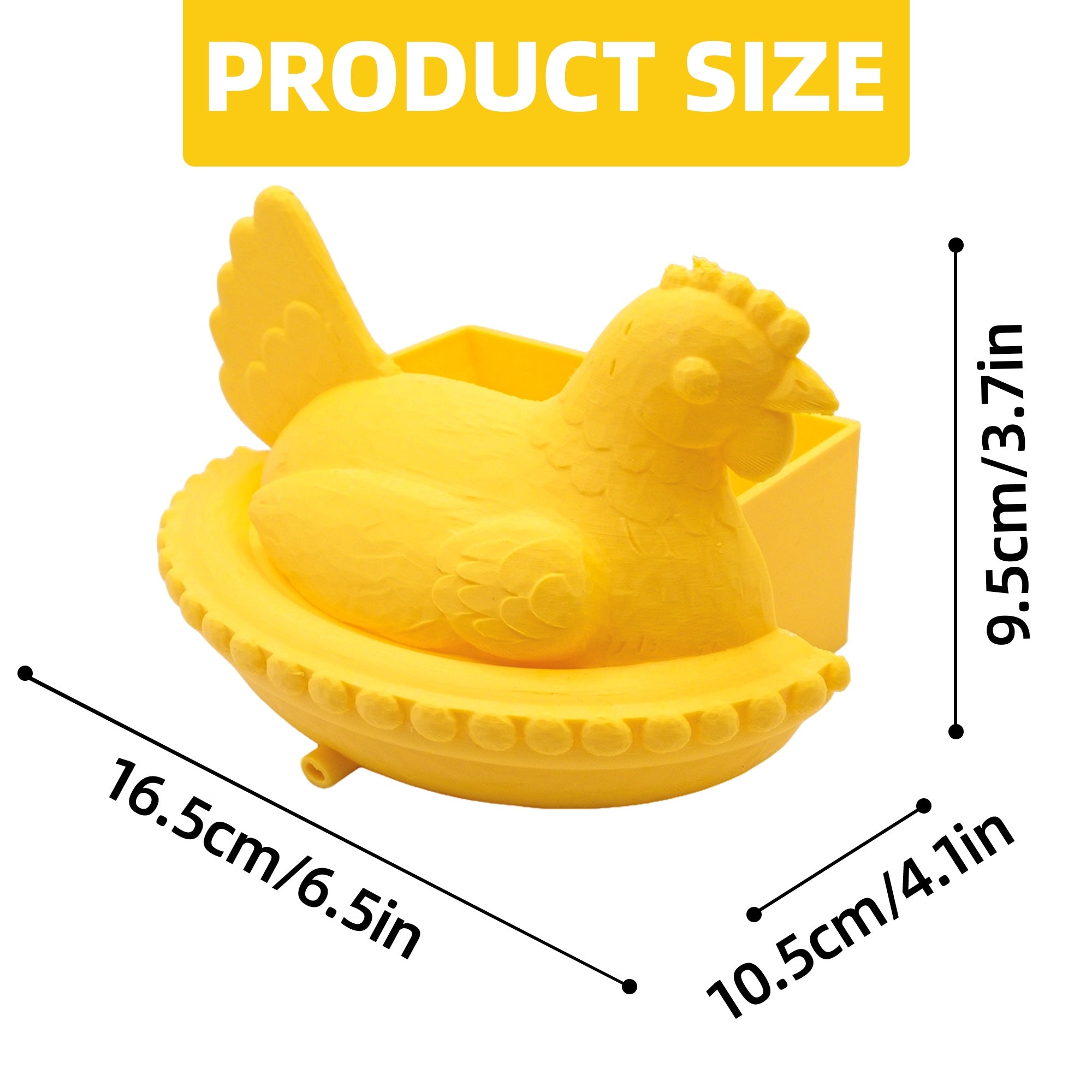3D Printed Chicken Sponge Holder With Built-In Drainage Spout, Hen-Shaped Kitchen Sink Caddy For Sponge Storage, Countertop Organizer