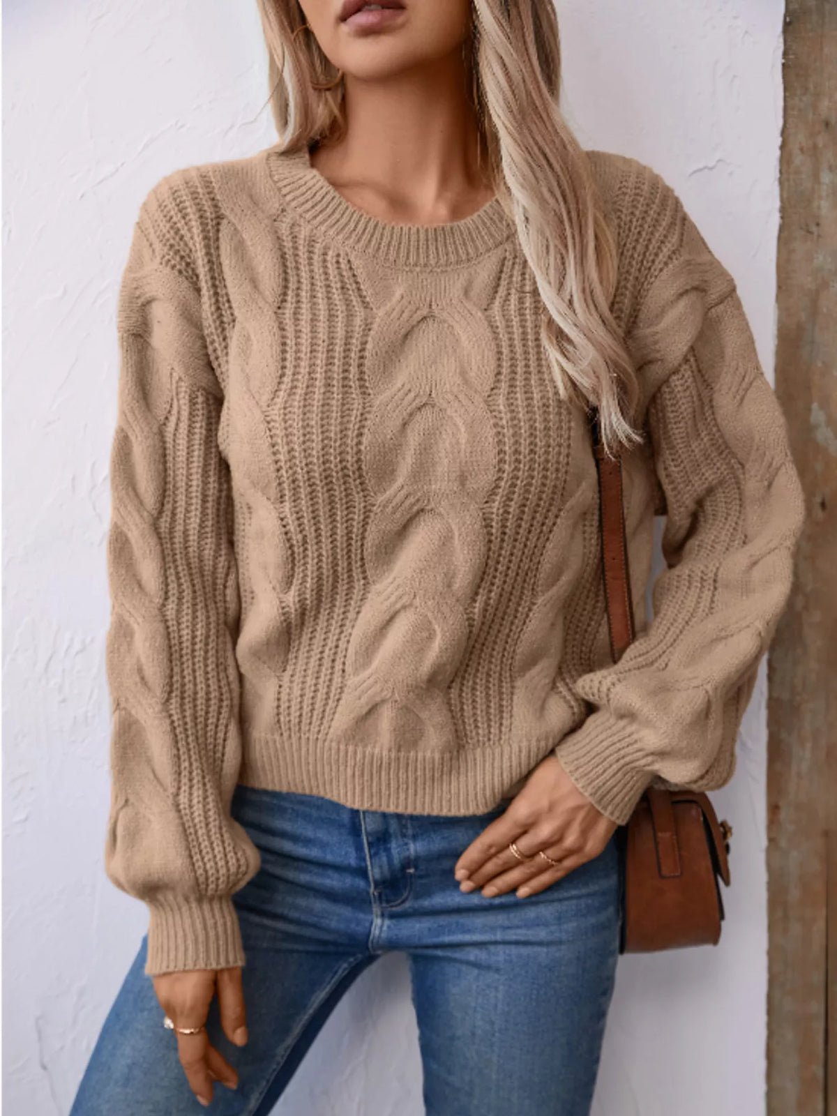 Cable Knit Long Sleeve Sweater
