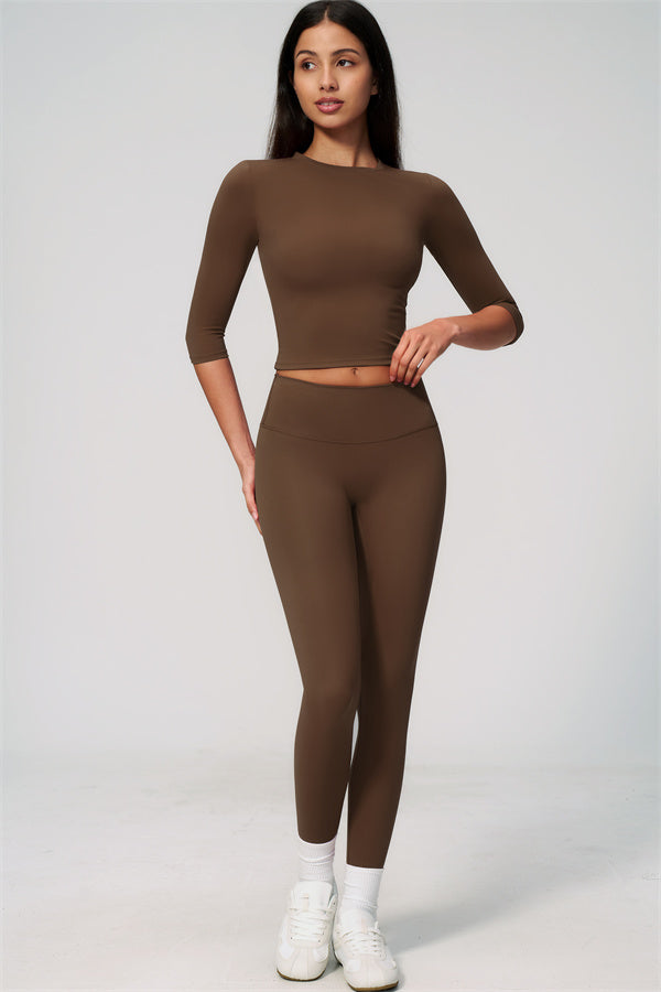 The Natalia Half-Sleeve Top Leggings 2-Piece Set