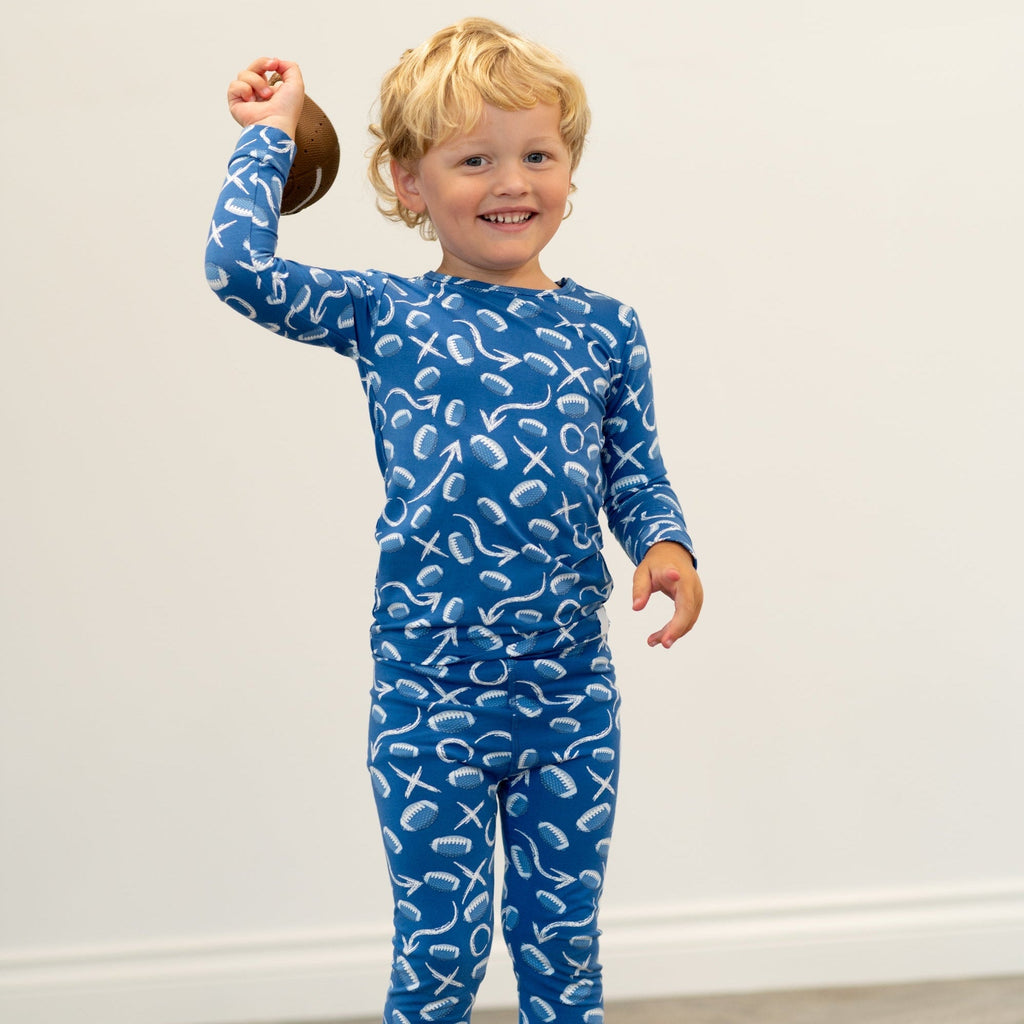 Blue Football Playbook- Big Kid Pajama