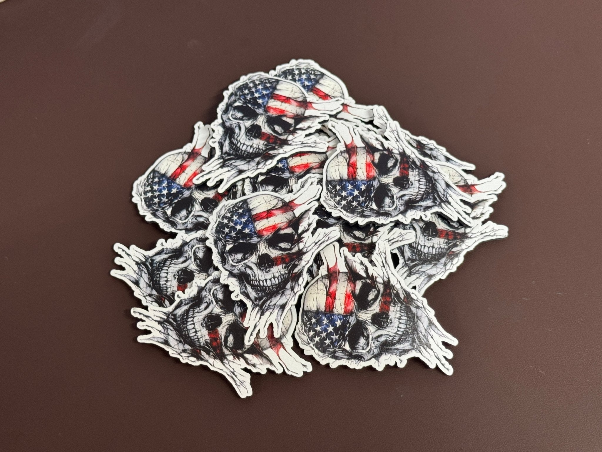 American Flag Skull UV Printed Patches