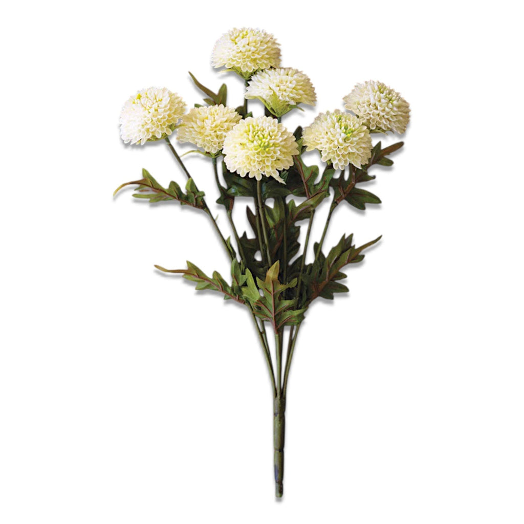 Artificial White Ball Dahlia Bundle