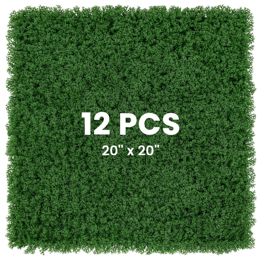 12 Pieces 20 x 20 inches Artificial Grass Wall Panels for Garden Yard Balcony
