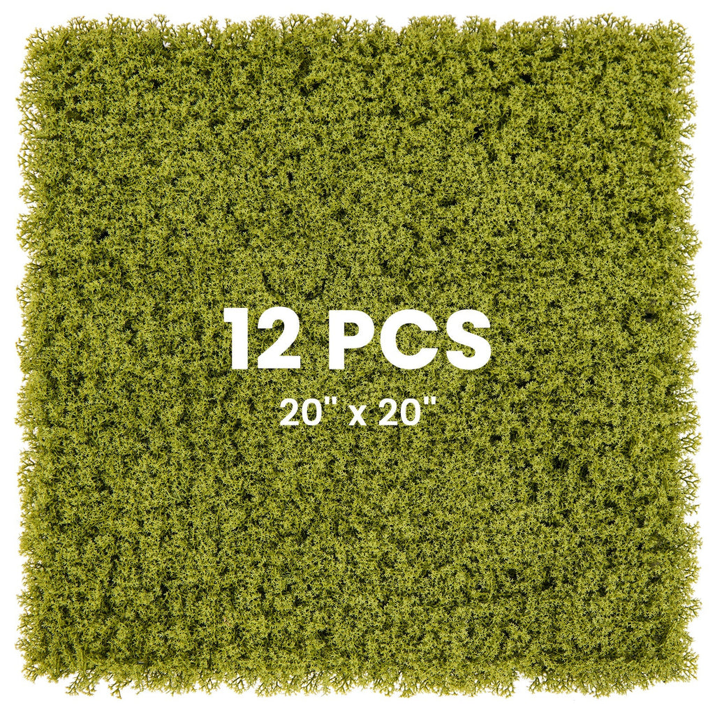 12 Pieces 20 x 20 inches Artificial Grass Wall Panels for Garden Yard Balcony