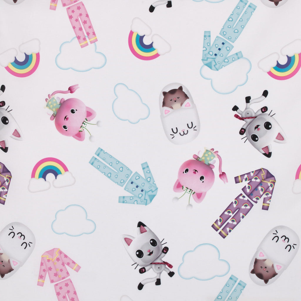 Gabby's Dollhouse Dream It Up Pink, Aqua, and Purple PJ's Preschool Nap Pad Sheet