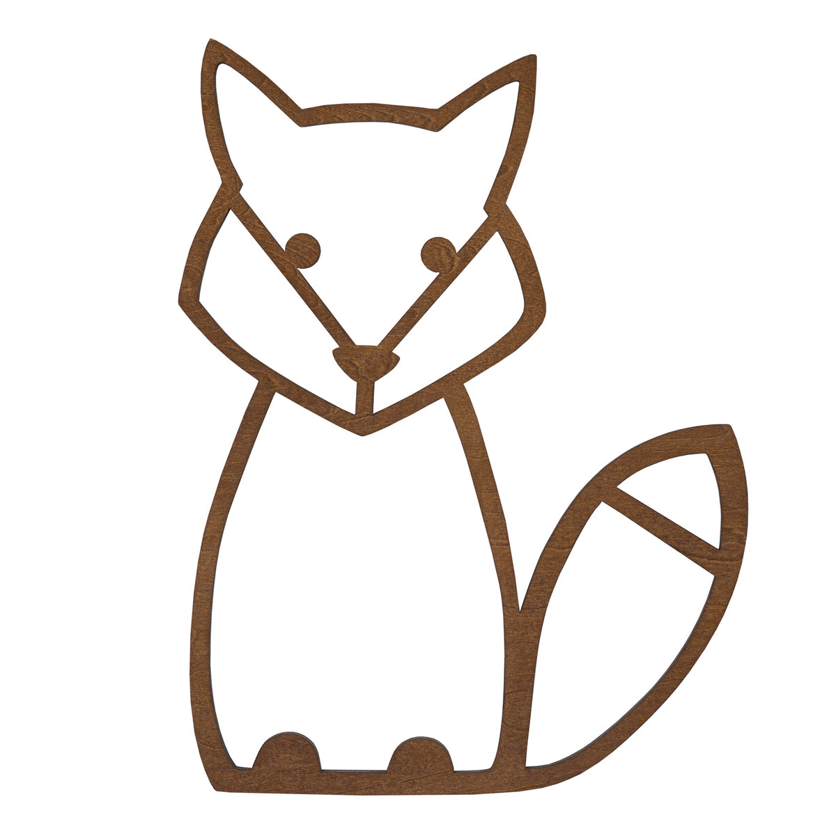 Fox Shaped Textured Wood Tone Wall Decor