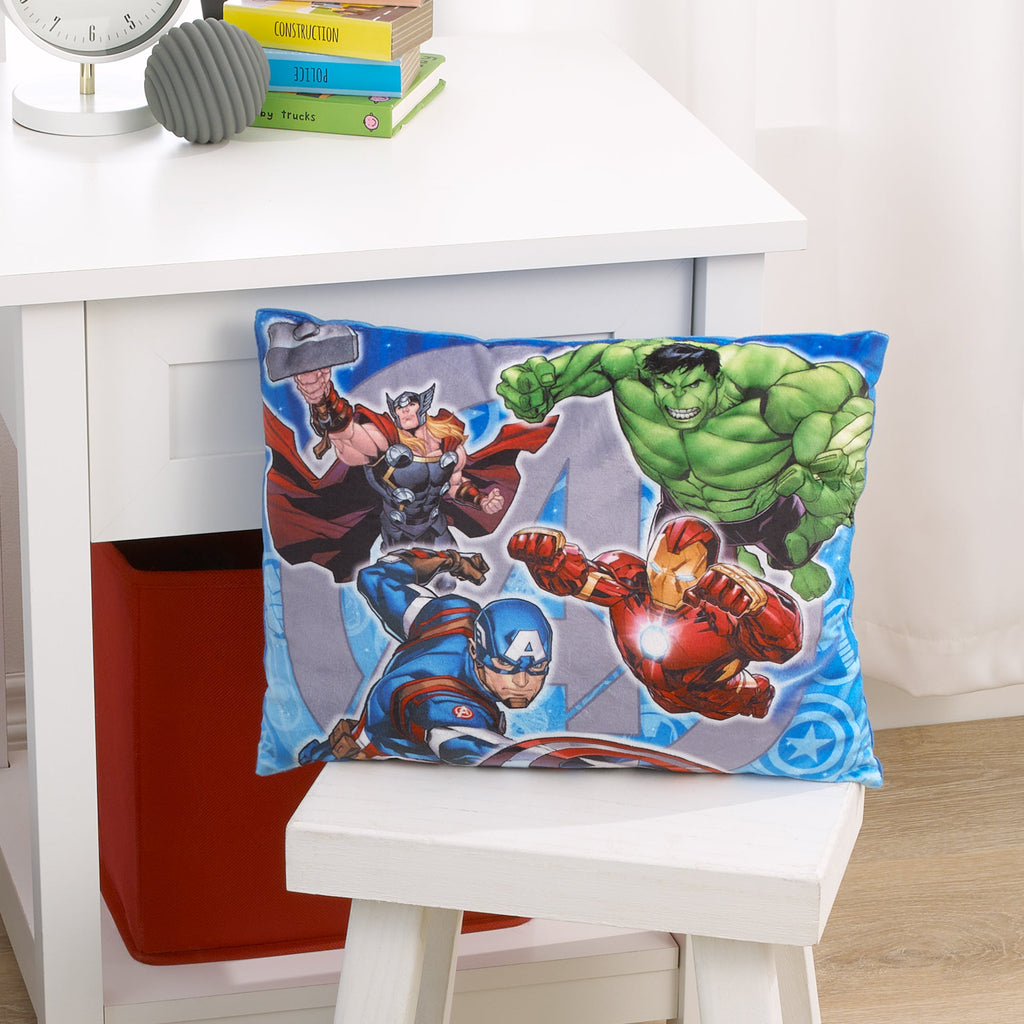 Marvel The Avengers I Am A Hero Blue, Green, and Red Decorative Toddler Pillow