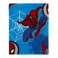 Marvel Spider-Man Wall Crawler Red, White, and Blue Spider Webs Toddler Blanket