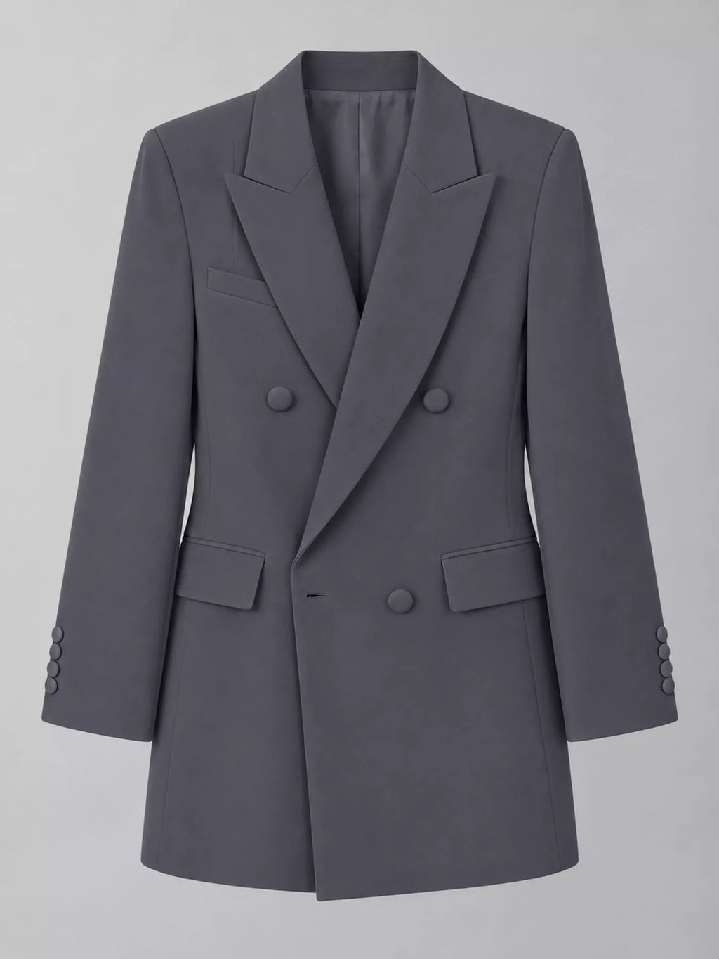 Full Size Double-Breasted Slim-Fit Blazer Plus Size