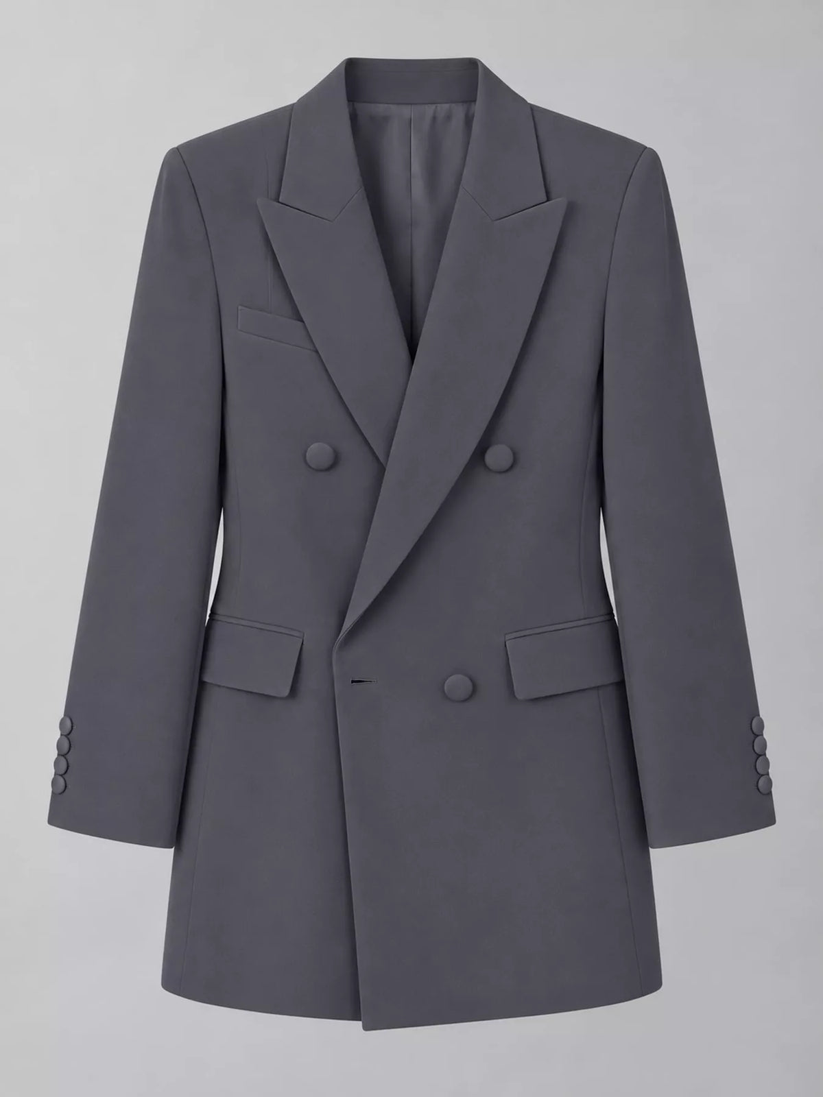 Full Size Double-Breasted Slim-Fit Blazer Plus Size