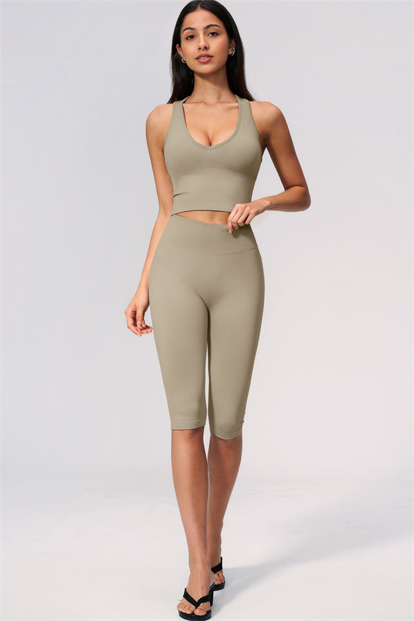 The Allure Crop Top Capri Leggings 2-Piece Set