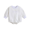Infant Jumpsuit Solid Color Loose Long Sleeves Onesie