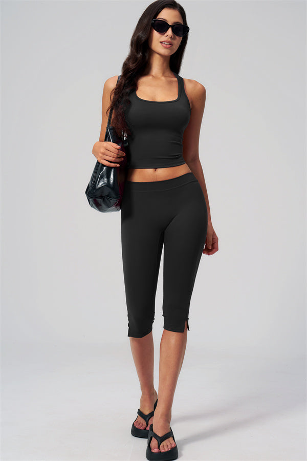 The Revive Crop Top Capri Leggings 2-Piece Set