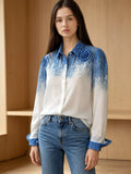 Flower Gradient Button Up Shirt