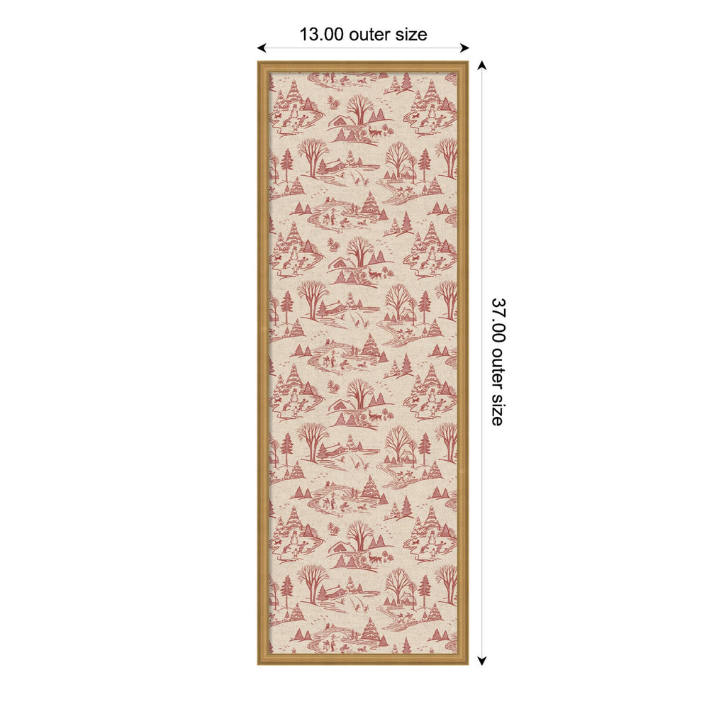 Framed Fabric Magnetic Board Wonderland Red Toile Wall Organization
