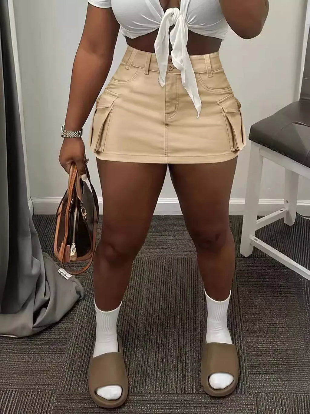 Cargo Pocket Mini Skirt