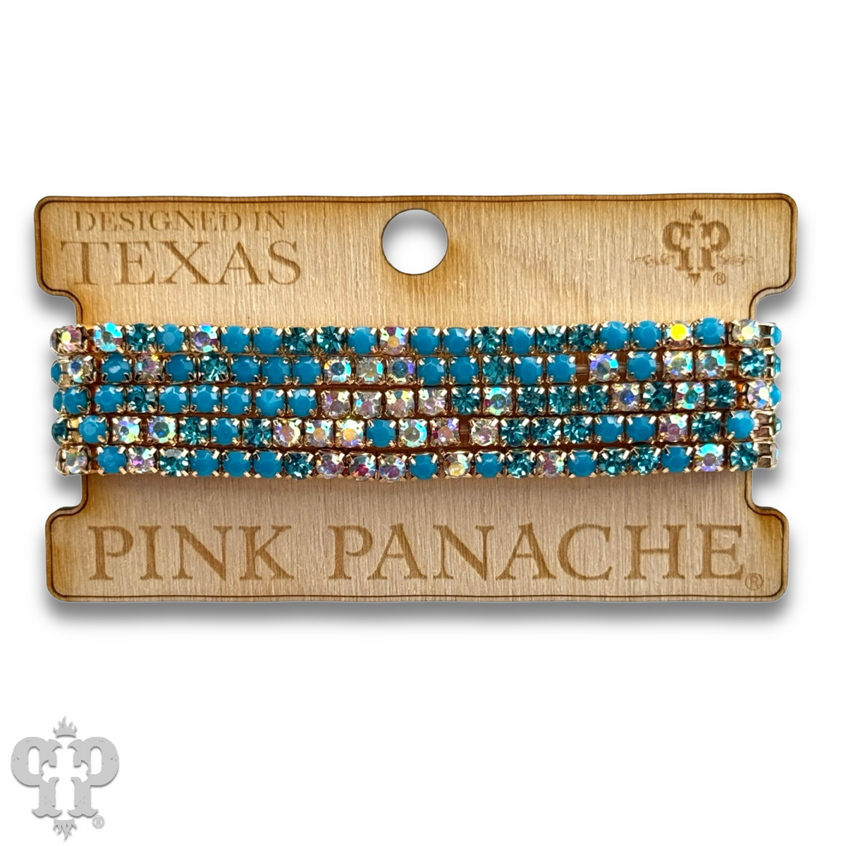 Prong set rhinestone bead bracelet