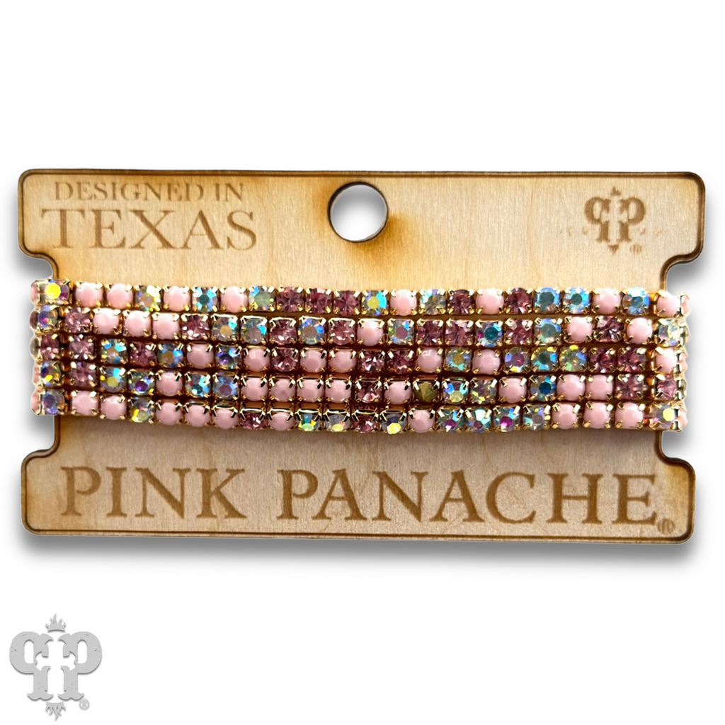 Prong set rhinestone bead bracelet