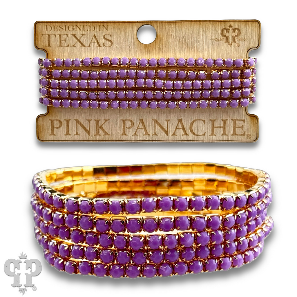 Prong set rhinestone bead bracelet