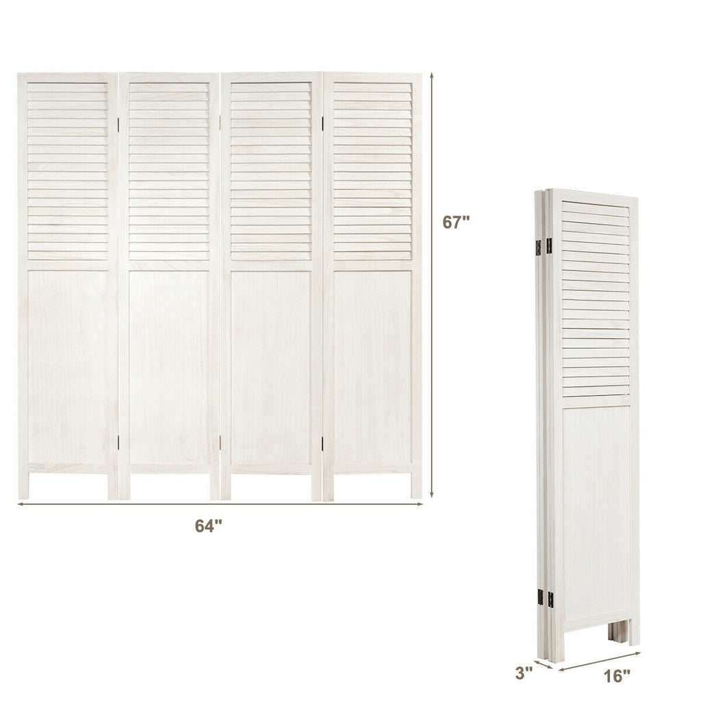 5.6 Ft Tall 4 Panel Folding Privacy Room Divider