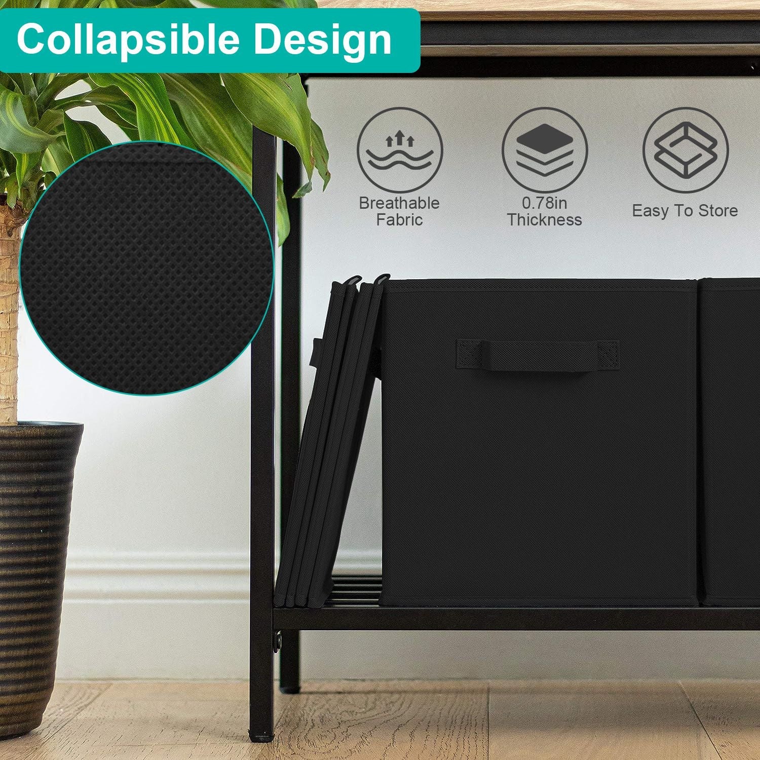 Storage Bin Non-Woven Fabric Cube Organizer with Handle