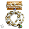 Mixed white bead bracelet with a crystal from Swarovski®