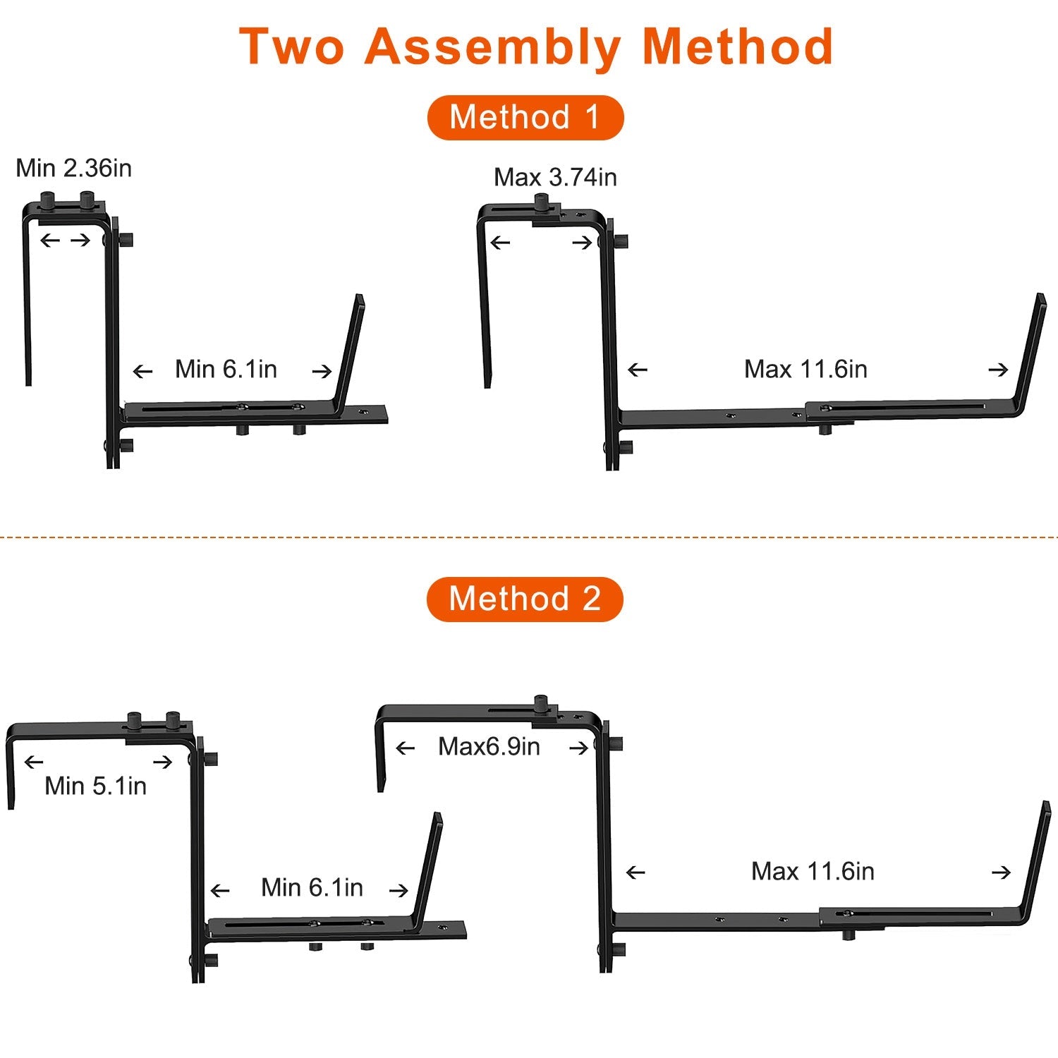 Adjustable Planter Box Brackets for Windowsills