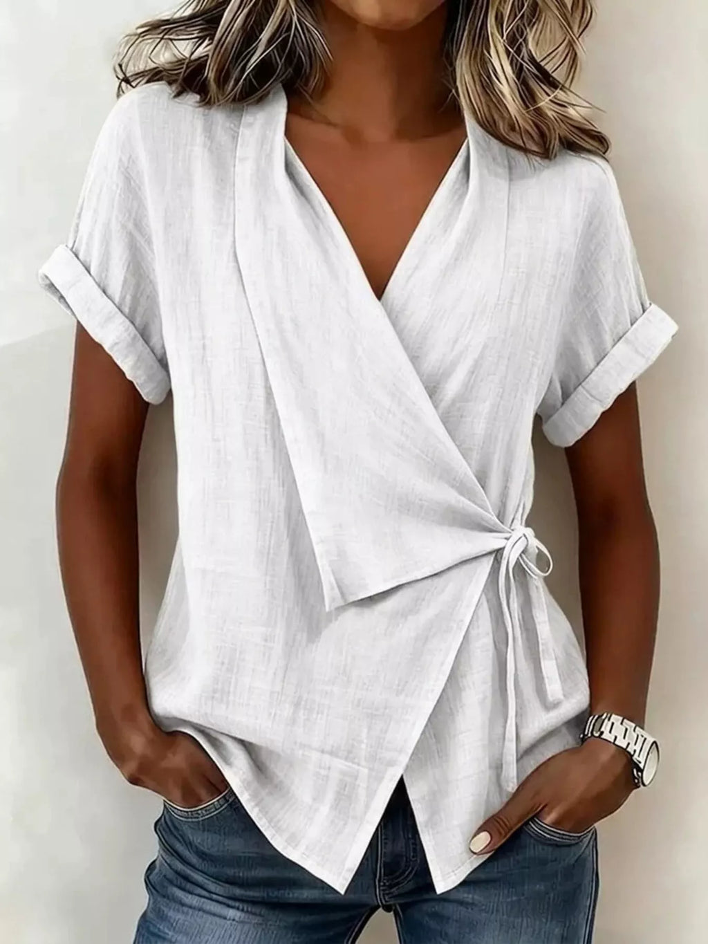 Tie-Side Detail Wrap Top