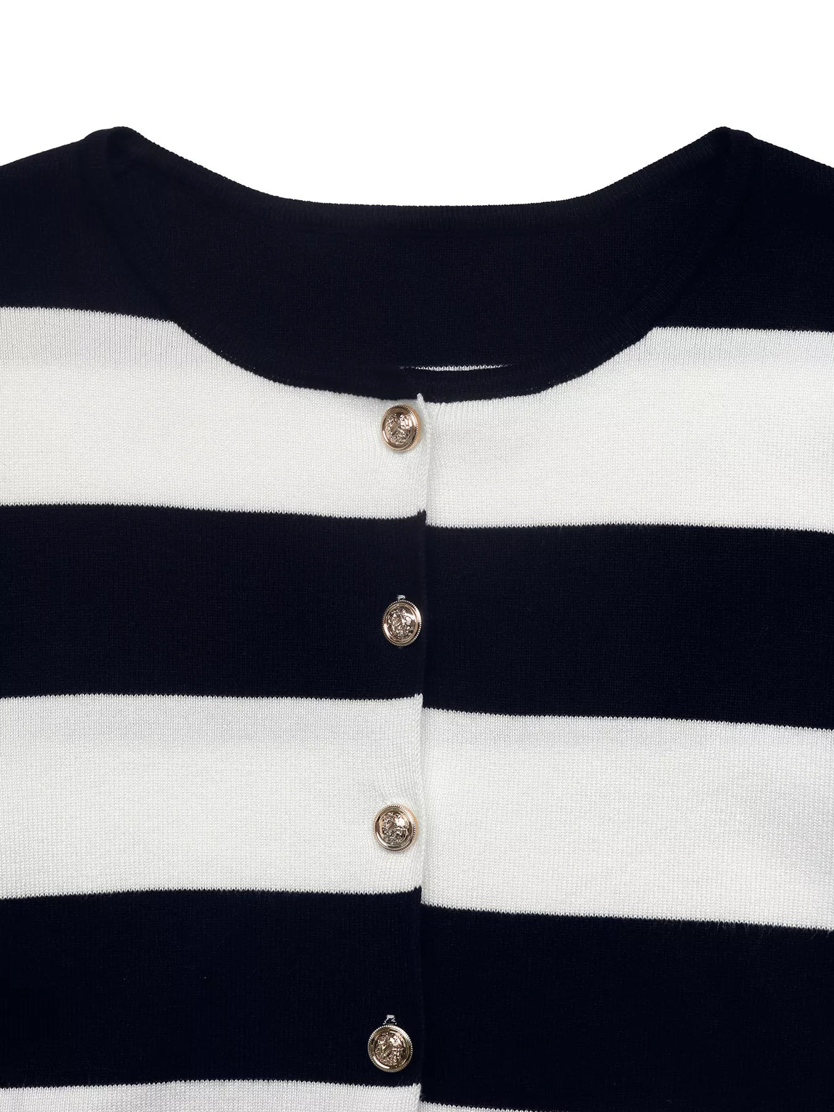 Striped Button-Down Knit Cardigan