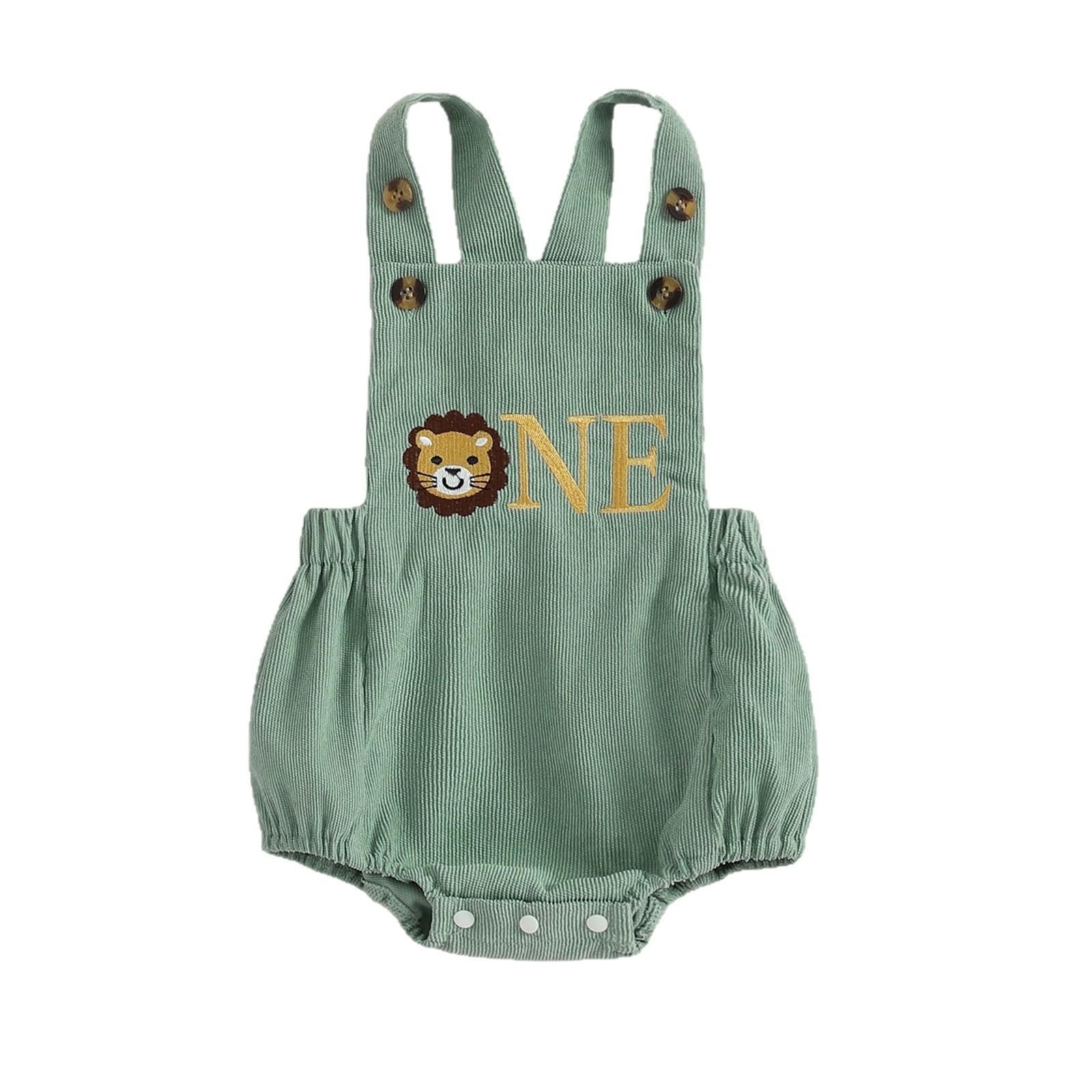 Cute Baby Summer Romper With Embroidered Straps