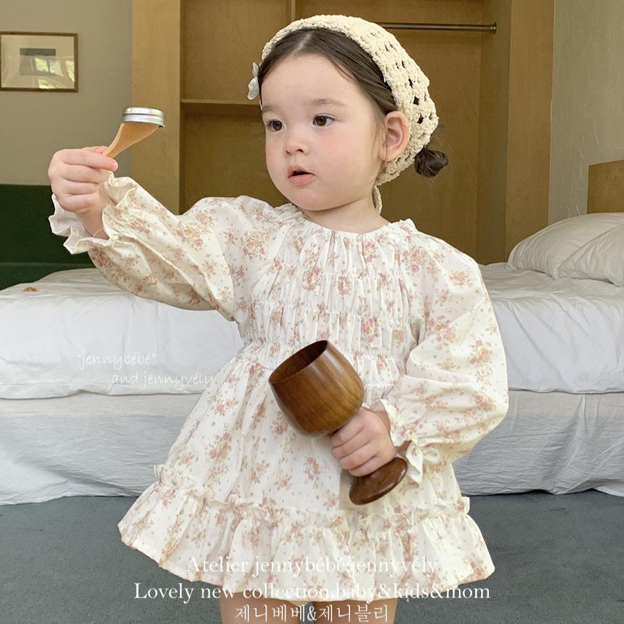 Baby Floral-print One-piece Romper For Outdoor Wear