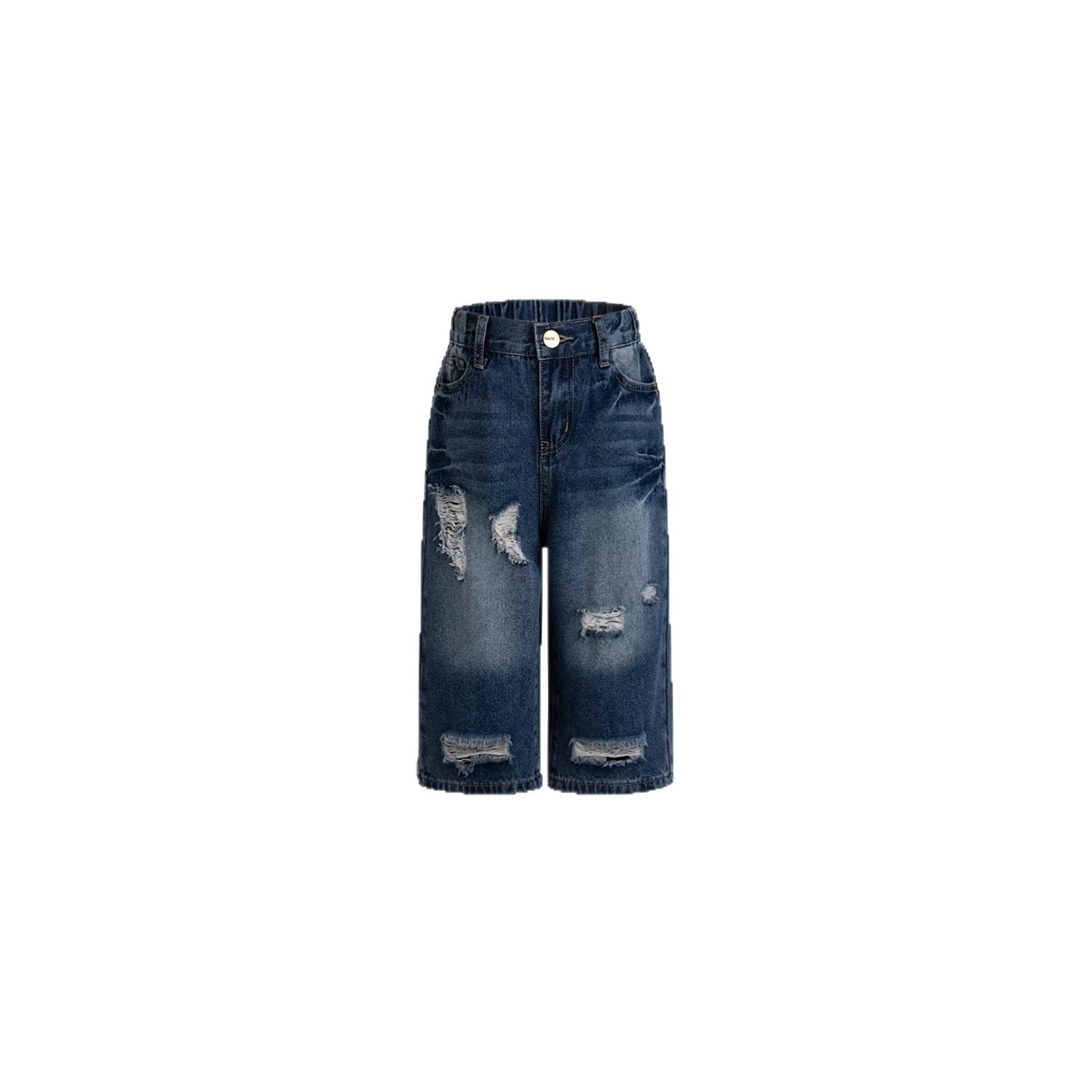 Girl's Nostalgic Washed Distressed Jeans