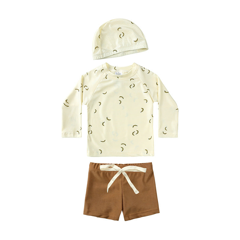 Kids Long-sleeve Sun-protective Two-piece Swimsuit