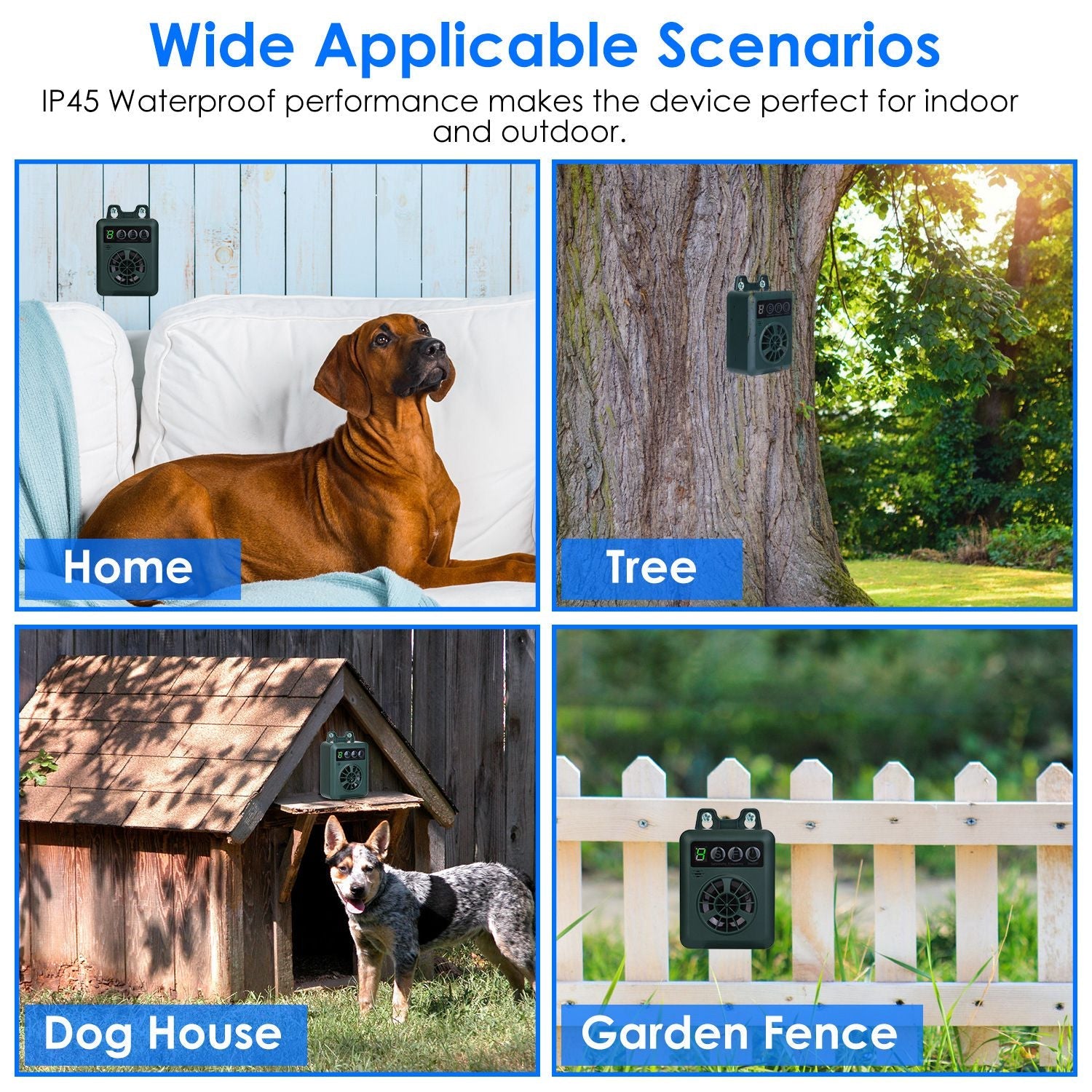 Ultrasonic Anti-barking Device for Indoor/Outdoor Use