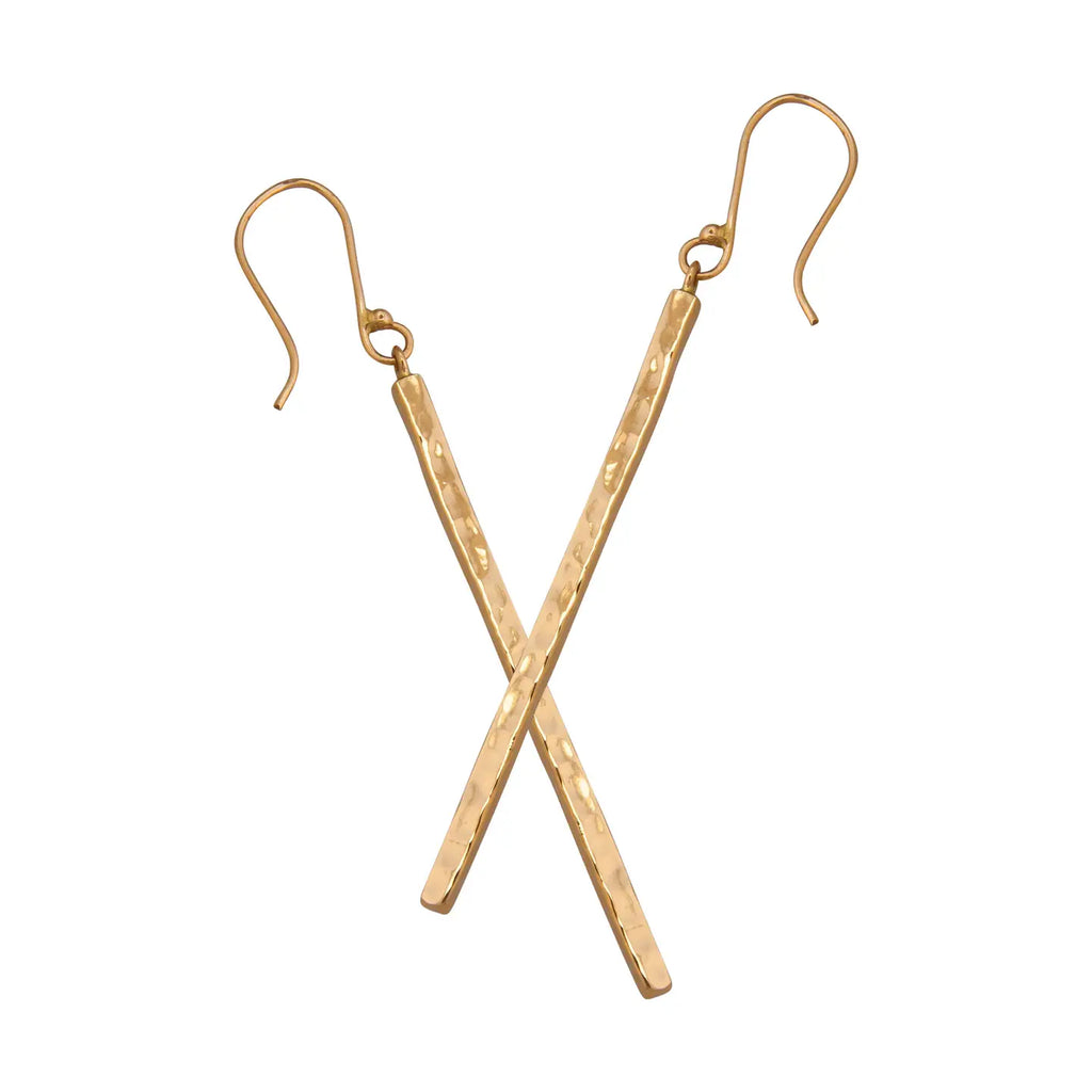 HAMMERED STICK EARRINGS