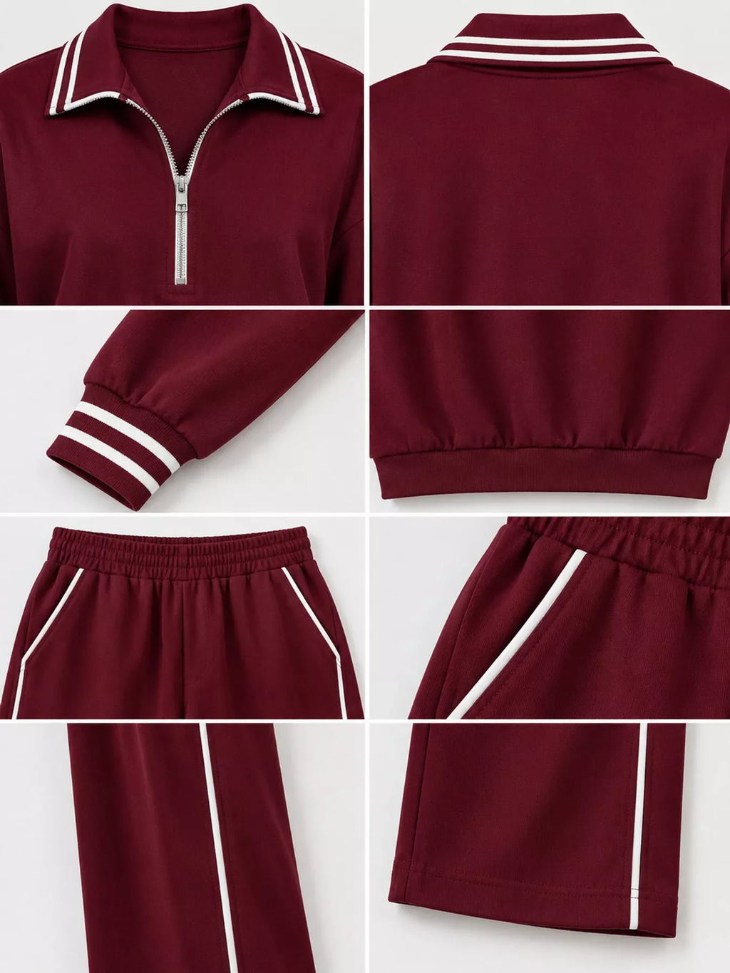 Striped Half Zip Top and Pants Set