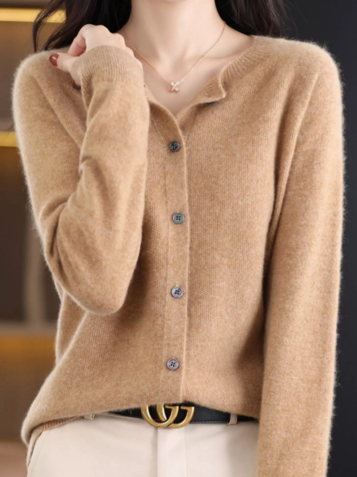 Button-Down Long Sleeve Cardigan