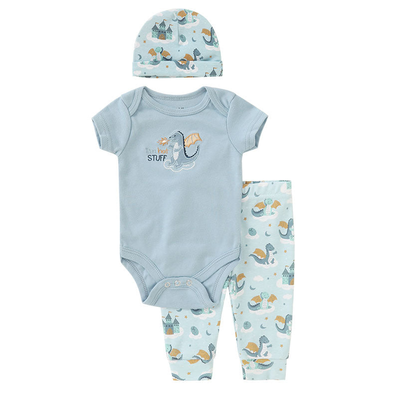 Summer Short-sleeve Cartoon Onesie Set