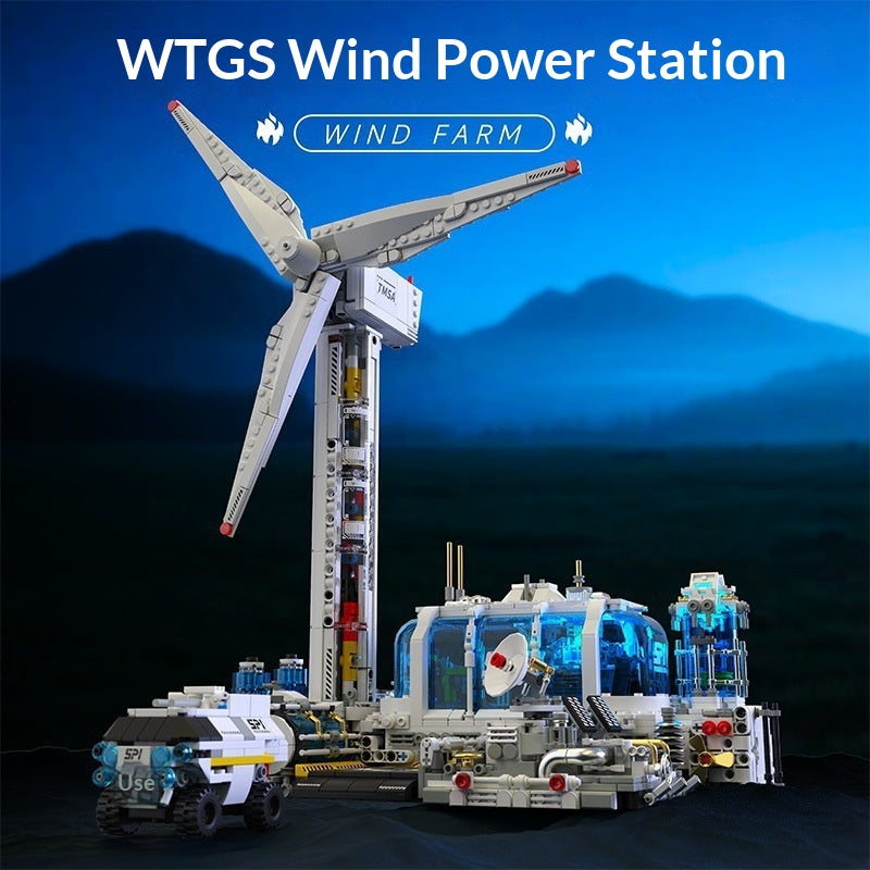 Space-Based Wind Power Plant Building Block Puzzle Assembly Toy