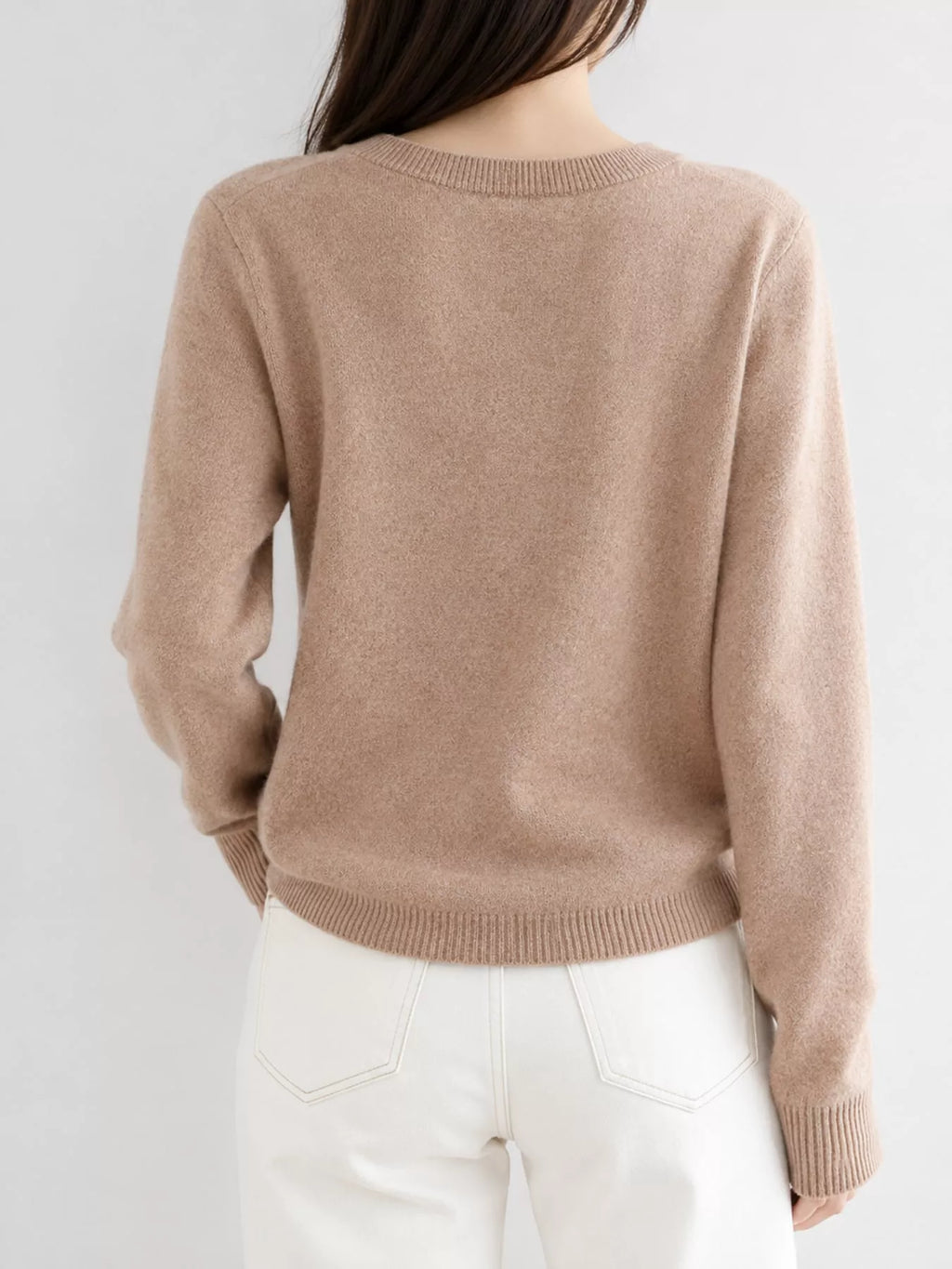 Crew-Neck Button-Down Cardigan