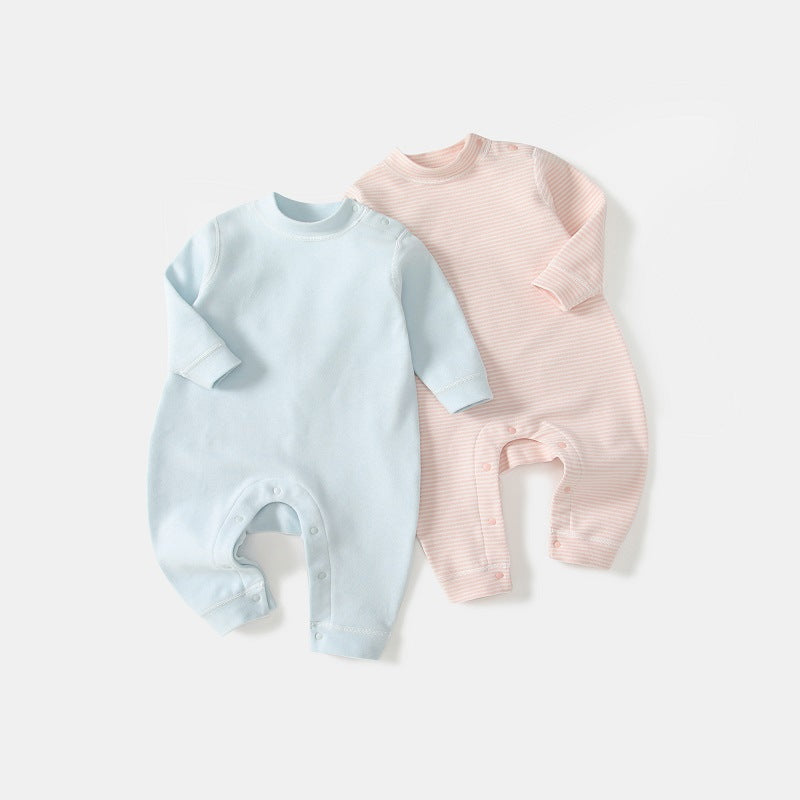 Cotton Baby Boneless Shoulder-Clasp Pajamas