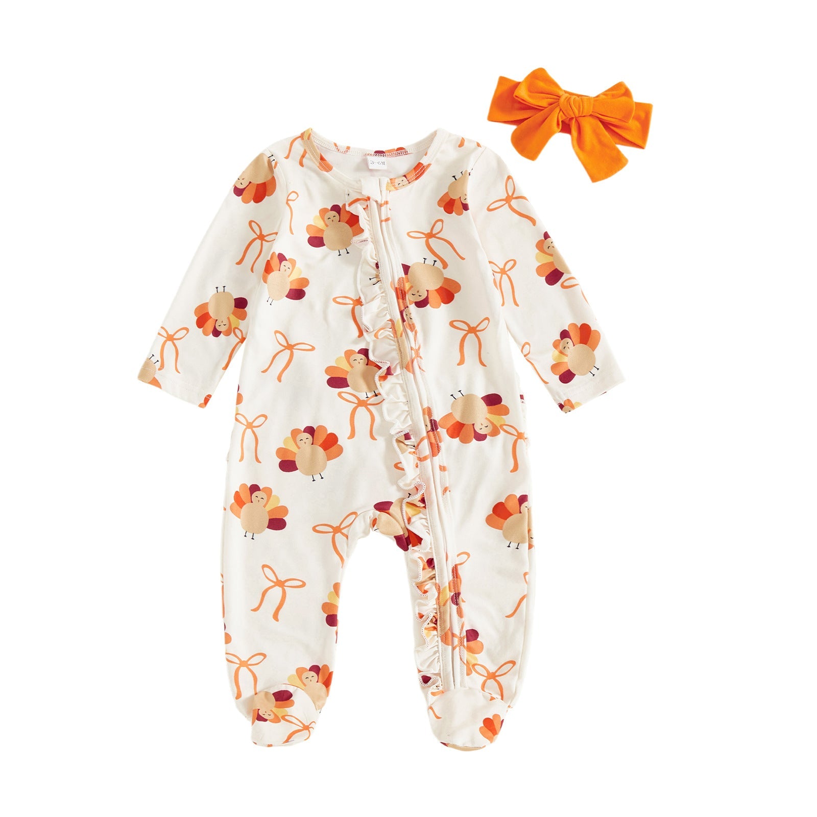 Cotton-linen Baby Romper With Headpiece
