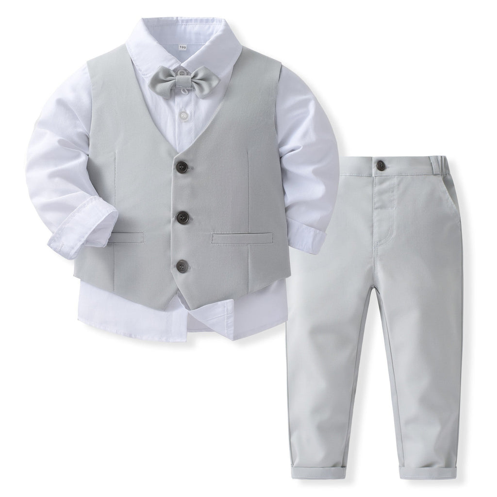 Banquet Party Gentleman Bow Tie Vest Dress Boys' Three-piece Suit