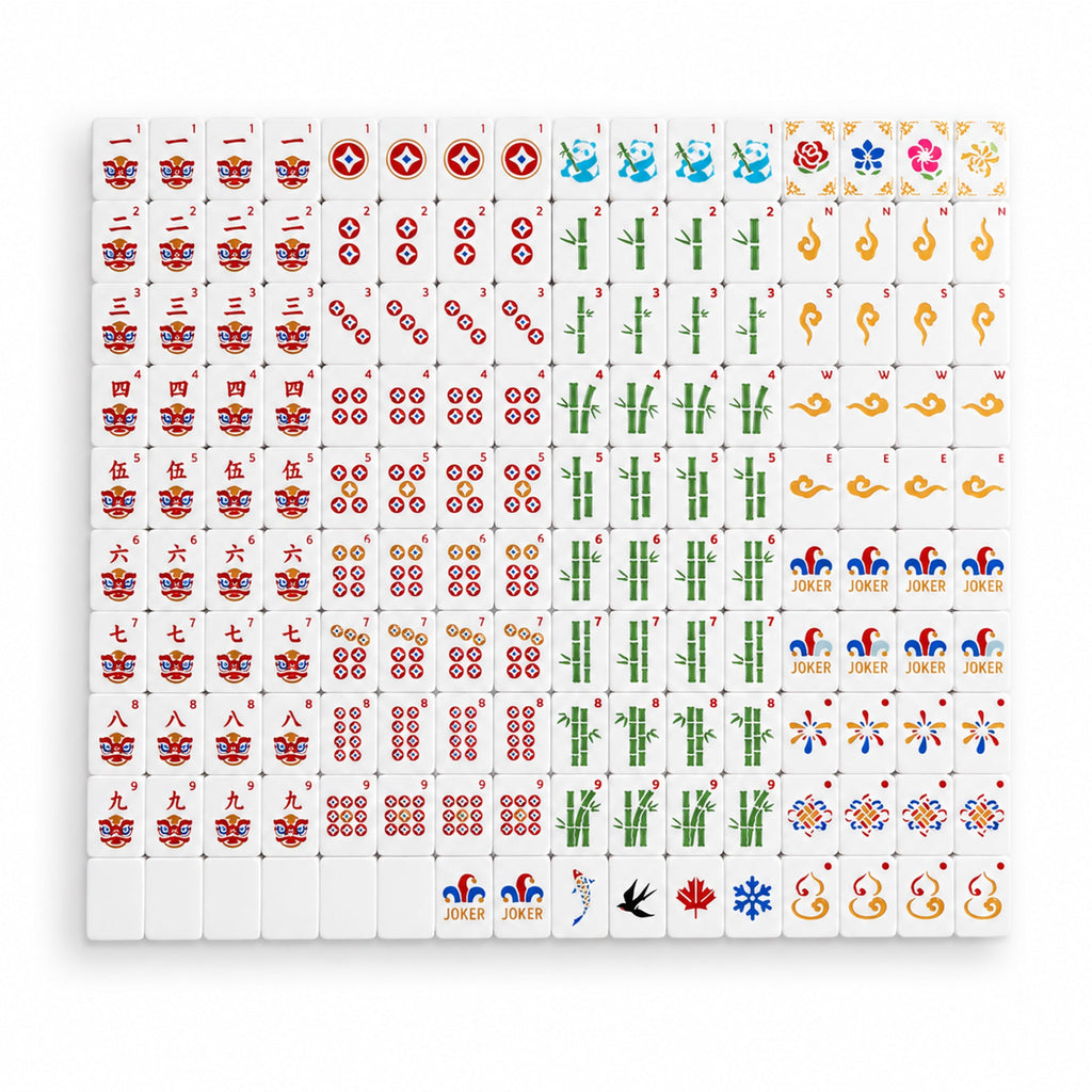160PCS Floating Mahjong Tile Set Blue Classic Style With 3 Dice