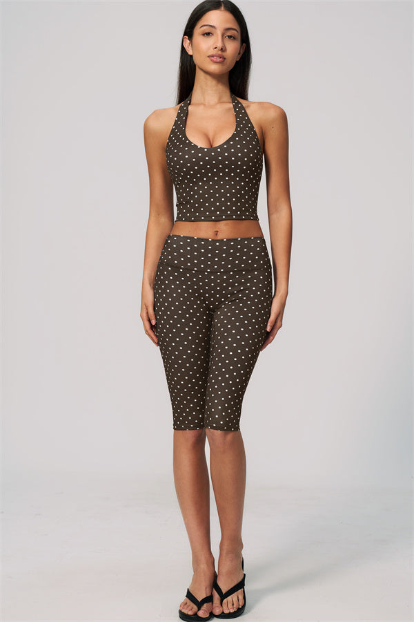 The Frame Halter Tank Top Capri Leggings 2-Piece Set