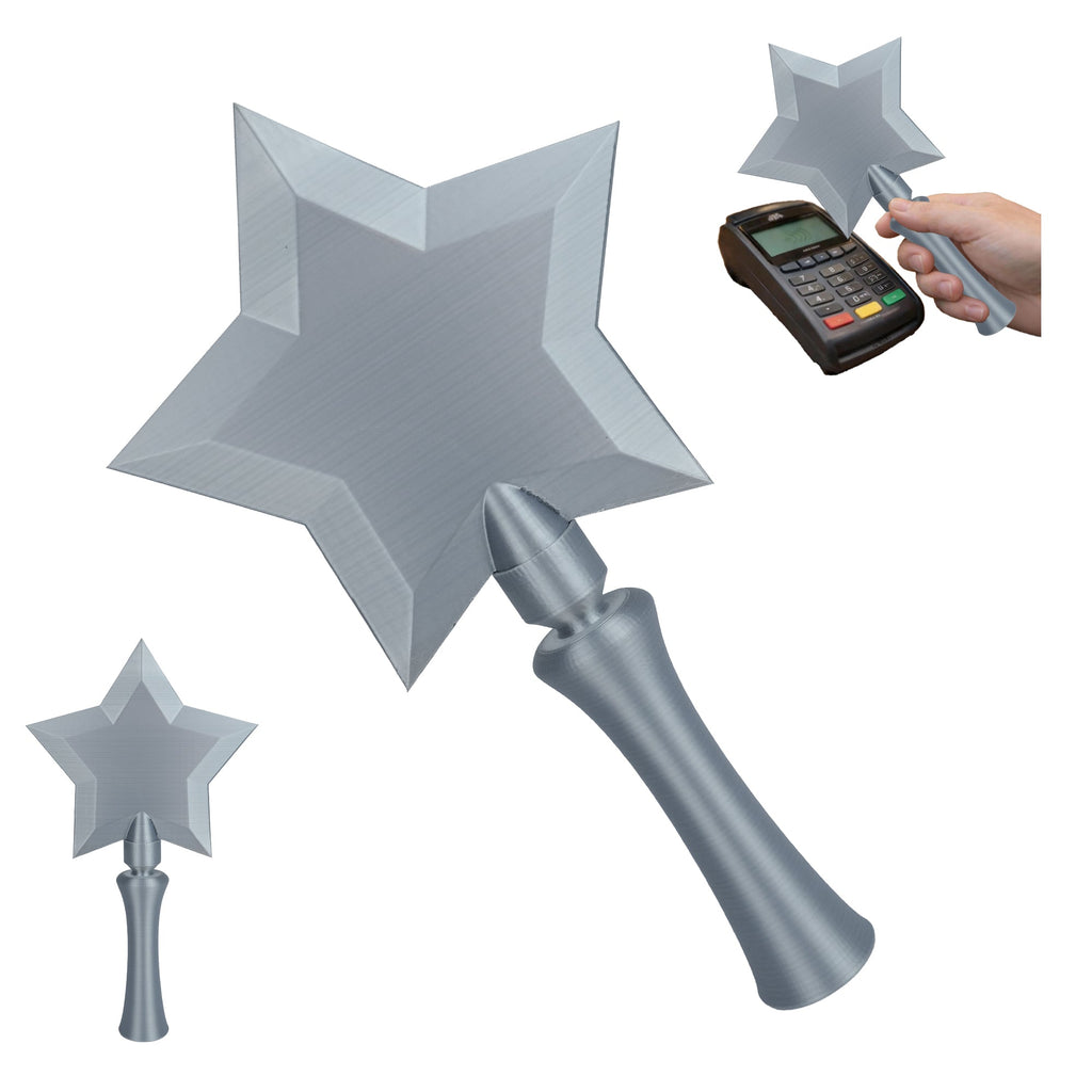 3D Printed Star Wand Contactless Card Holder, Short Magic Wand With Card Slot For Tap Payment, Party Costume Prop And Novelty Gift