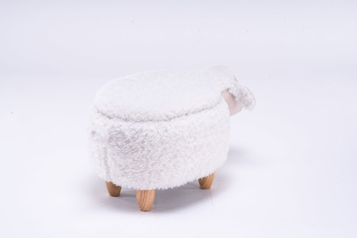 Shiloh the Sheep Storage Ottoman with Hidden Storage - Faux Fur