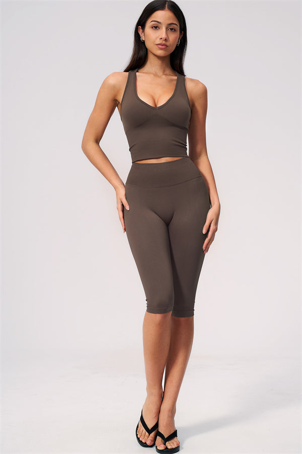The Allure Crop Top Capri Leggings 2-Piece Set