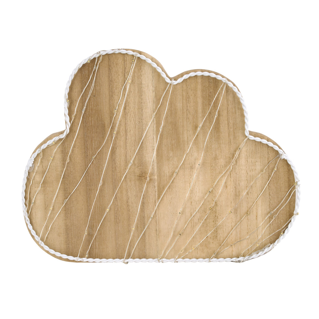 Cloud Shaped Lighted LED Natural Wood Wall Decor